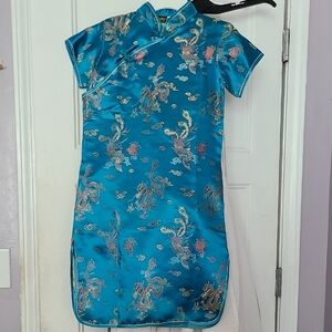 Charming Floral Blue Dress for Kids
